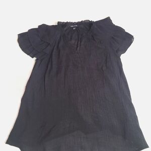 Rachel Zoe Black Ruffle Sleeve Blouse